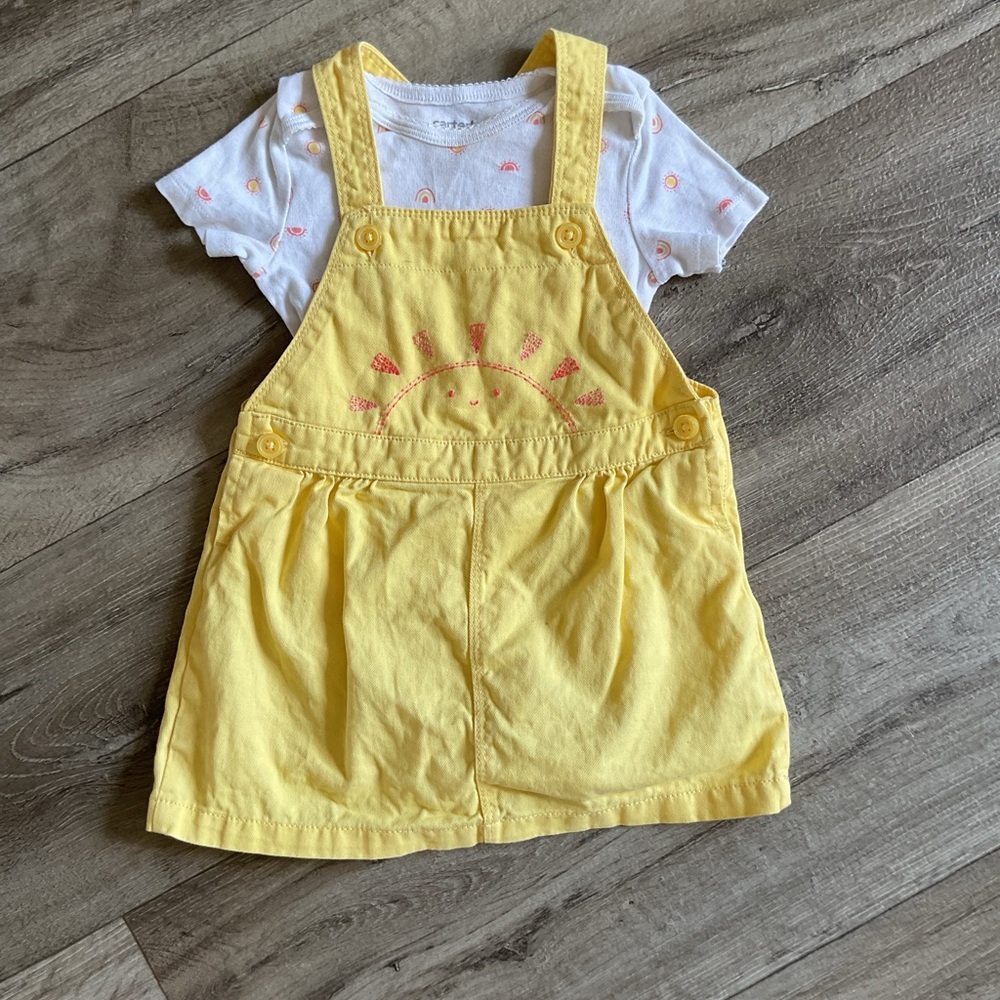Yellow Kids Sun Dress with onesie